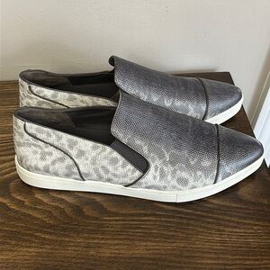 VINCE Animal Print Pointed Toe Slip On Sneakers